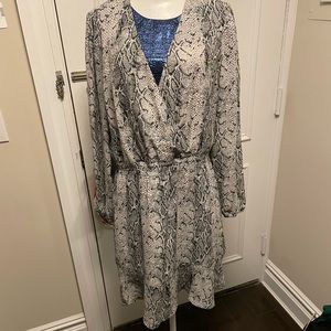 Banana Republic Snake Print Dress - Gray and Black